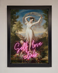 Self Love Club framed wall art, stylish inspirational decor, premium handcrafted home artwork by Zestio at brixbailey.com