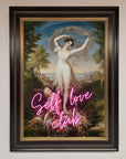 Self Love Club framed wall art, stylish inspirational decor, premium trendy home decoration by Zestio at brixbailey.com