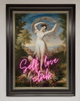 Self Love Club framed wall art, stylish inspirational decor, premium trendy home print by Zestio at brixbailey.com