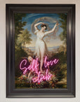 Self Love Club framed wall art, stylish inspirational decor, trending home artwork, premium motivational print by Zestio at brixbailey.com
