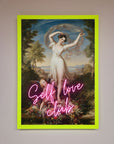 Self Love Club framed wall art, stylish inspirational decor, premium handcrafted print by Zestio at brixbailey.com