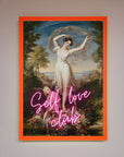 Self Love Club framed wall art, stylish inspirational decor, premium handcrafted print by Zestio at brixbailey.com