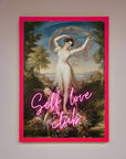 Self Love Club framed wall art, stylish inspirational decor, premium trendy home artwork by Zestio at brixbailey.com