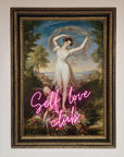 Self Love Club framed wall art, stylish inspirational decor, trending positive affirmation print by Zestio at brixbailey.com