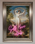 Self Love Club framed wall art, stylish inspirational decor, premium handcrafted print by Zestio at brixbailey.com