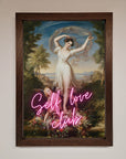 Self Love Club framed wall art, stylish inspirational decor, premium motivational print, trending home artwork by Zestio at brixbailey.com