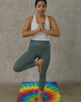 Rainbow Tie Dye Foldable Travel Yoga Mat – 2mm Lightweight Natural Rubber, Non-Slip, Eco-Friendly Mat for On-the-Go Practice | Yune Yoga-4