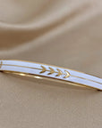 White Enamel Arrow Bracelet - Gold or Silver
