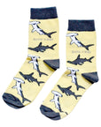 Save the Sharks Bamboo Socks in Yellow