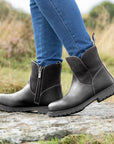 Quebec Waterproof Zip Up Ankle Boots - Black