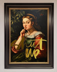 Shutup foil print premium stylish trending graphic t-shirt by Zestio at brixbailey.com
