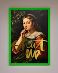 Shutup foil print premium stylish trendy graphic t-shirt by Zestio at brixbailey.com