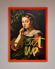 Shutup foil print premium stylish graphic tee trending best-selling statement shirt by Zestio at brixbailey.com