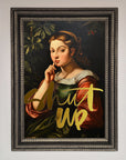 Shutup premium foil print, stylish trendy statement graphic, luxury handcrafted design by Zestio at brixbailey.com