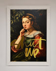 Shutup foil print premium stylish graphic t-shirt trending best-selling fashion statement by Zestio at brixbailey.com