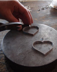 Purple Haze Silver Heart Drop Earrings