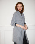 Silver Grey Pure Cashmere Robe