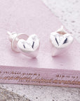 Simply Heart Silver Stud Earrings