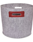 Grey and Bordeaux Felt Storage Basket