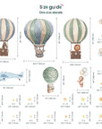 Colourful Hot Air Balloons Wall Sticker for Kids Rooms