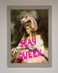 Slay Queen Framed Poster, stylish luxury empowerment art, premium elegant framed wall decor, trending best-selling artwork by Zestio at brixbailey.com