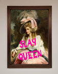 Slay Queen Framed Poster, luxury empowerment artwork, stylish home decor, best-selling wall art, premium framed print by Zestio at brixbailey.com