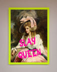 Slay Queen Framed Poster, luxury stylish empowerment art, premium framed wall decor, trending best-selling home artwork by Zestio at brixbailey.com