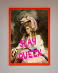 Slay Queen Framed Poster, luxury stylish empowerment artwork, premium elegant framed wall decor, best-selling trending home decor by Zestio at brixbailey.com