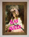 Slay Queen Framed Poster, luxury stylish empowerment art, premium elegant wall decor, trending best-selling framed artwork by Zestio at brixbailey.com