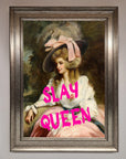 Slay Queen Framed Poster, luxury empowerment artwork, stylish home decor, premium framed wall art, trending best-selling print by Zestio at brixbailey.com