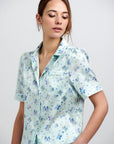 Poppy Glacier Butterfly Silk Blouse