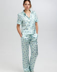 Poppy Glacier Butterfly Silk Trouser