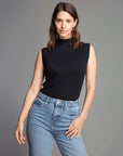 Sleeveless Mock Neck Micro Modal Top