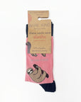 Save the Sloths Bamboo Socks in Pink