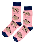 Save the Sloths Bamboo Socks in Pink
