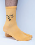 Premium yellow smiley face socks, luxury cotton blend, simple and stylish, EU 37-42 UK 4-8 by Body and I at brixbailey.com