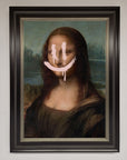 Luxury Smiley Mona Framed Poster, premium classic art with modern whimsy, stylish home decor in various sizes and frame options by Zestio at brixbailey.com