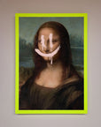 Luxury Smiley Mona Framed Poster, premium classic art with modern whimsy, stylish home decor, trending wall art, best-selling framed print by Zestio at brixbailey.com