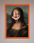 Luxury Smiley Mona Framed Poster, premium classic art with modern whimsy, stylish home decor, trending best-selling wall art by Zestio at brixbailey.com