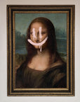 Luxury Smiley Mona Framed Poster, premium classic art with modern whimsy, stylish decor for living room bedroom or office by Zestio at brixbailey.com