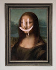 Luxury Smiley Mona Framed Poster, stylish classic art with modern whimsy, best-selling home decor in multiple sizes by Zestio at brixbailey.com