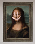Luxury Smiley Mona Framed Poster, Classic Art with Modern Whimsy, Premium Custom Sizes and Frame Options, Stylish Home Decor by Zestio at brixbailey.com