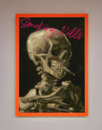 Smoking Kills framed wall art, premium modern statement piece for home or office decor by Zestio at brixbailey.com