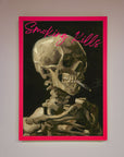 Smoking Kills framed wall art, premium modern statement piece for home or office decor, luxury bold message artwork by Zestio at brixbailey.com