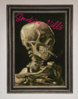 Smoking Kills framed wall art, luxury modern statement piece, premium bold message decor, stylish home office artwork by Zestio at brixbailey.com