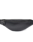 Sigrid Smooth Black Leather Waist Bag | Smooth Black Leather Fanny Pack