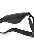 Sigrid Smooth Black Leather Waist Bag | Smooth Black Leather Fanny Pack