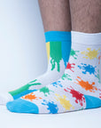 Colorful mismatched socks, happy personality splash of colors, premium cotton blend, EU 36-41 UK 4-8, trendy best-selling by Body and I at brixbailey.com