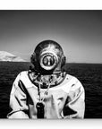 The Authentic Charm of Kalymnos: Black & White Photography Print of a Sponge Diver's Journey by George Tatakis at brixbailey.com