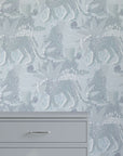 Spot Tropical Wallpaper with Leopards and Leaves